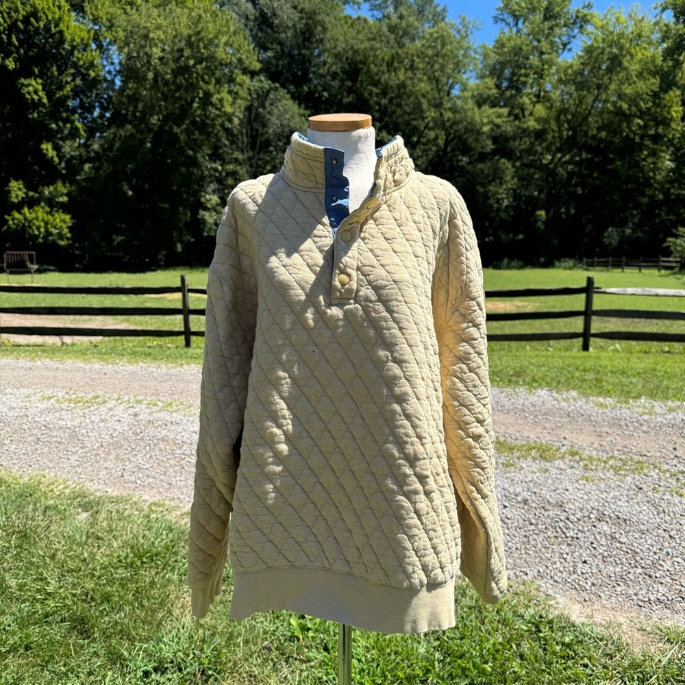 Orvis Quilted Tan Sweatshirt